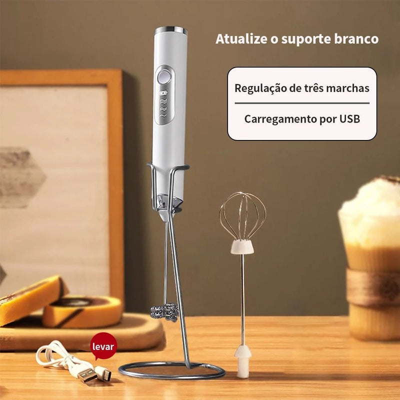 Batedor Misturador Mixer Elétrico para Bebidas Leite Café Portátil - Ars importys