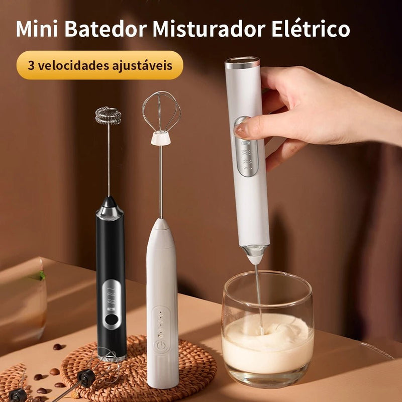 Batedor Misturador Mixer Elétrico para Bebidas Leite Café Portátil - Ars importys