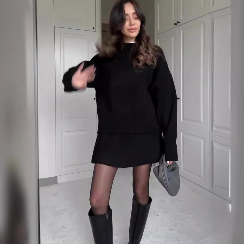 Conjunto Verde Outono Inverno: Suéter e Minissaia Monocromática Toronto - Ars importys