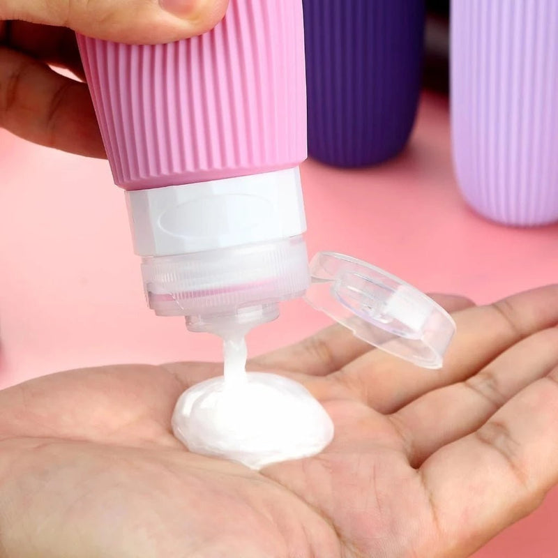 Kit 4 Frascos de Silicone para Viagem – 90ml Antivazamento - Ars importys