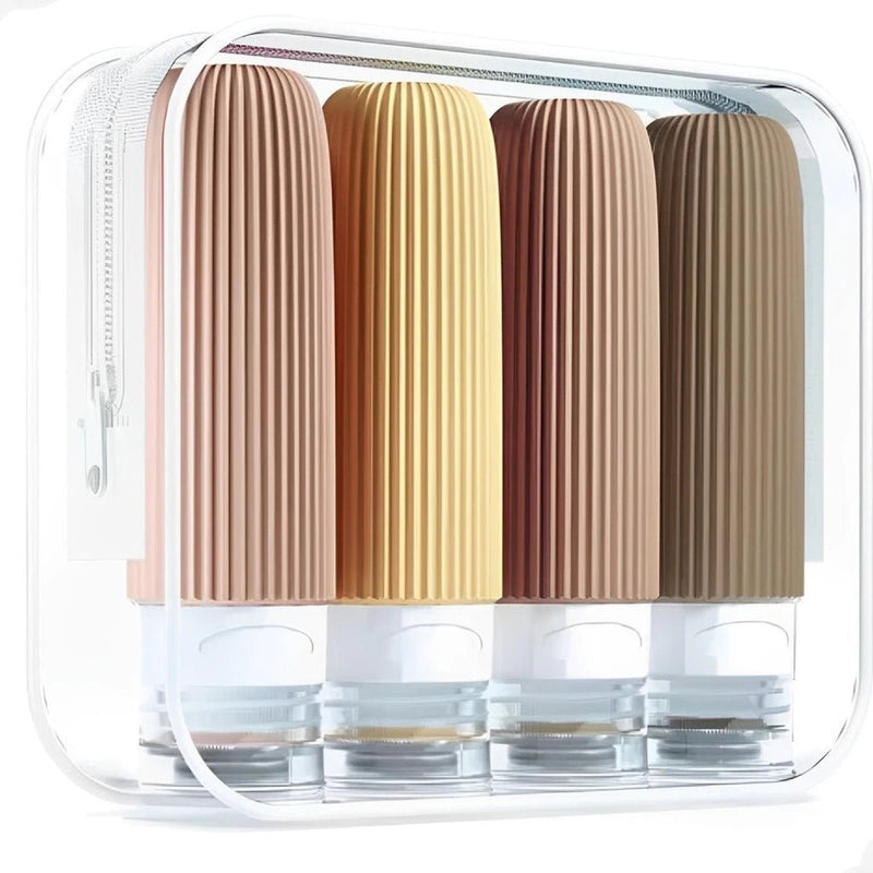 Kit 4 Frascos de Silicone para Viagem – 90ml Antivazamento - Ars importys