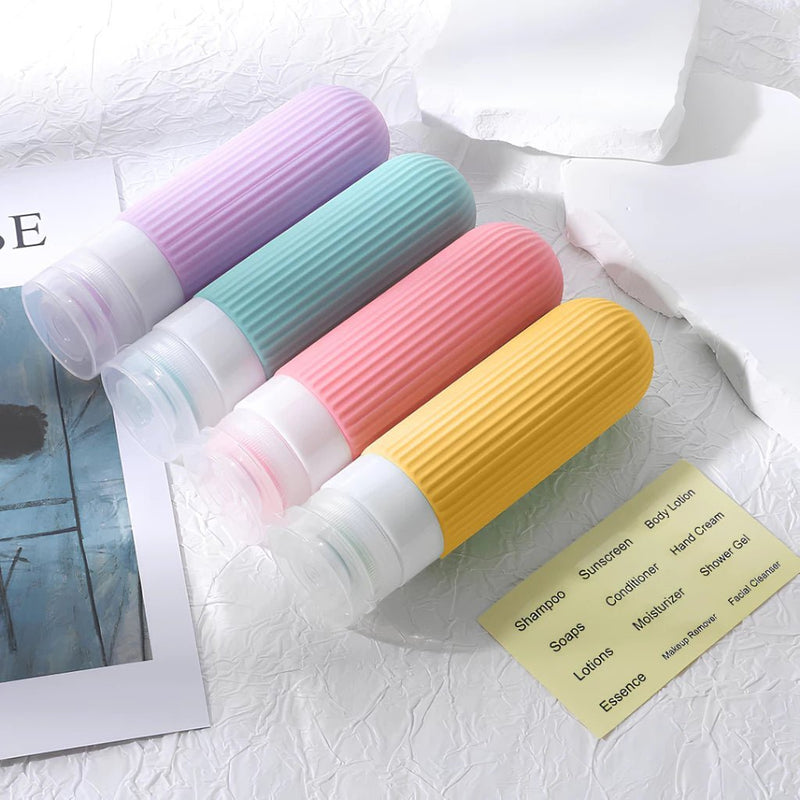 Kit 4 Frascos de Silicone para Viagem – 90ml Antivazamento - Ars importys