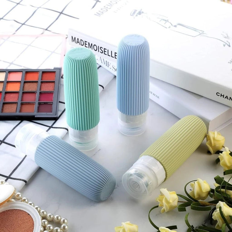 Kit 4 Frascos de Silicone para Viagem – 90ml Antivazamento - Ars importys