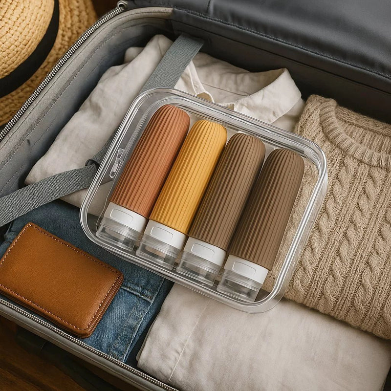 Kit 4 Frascos de Silicone para Viagem – 90ml Antivazamento - Ars importys