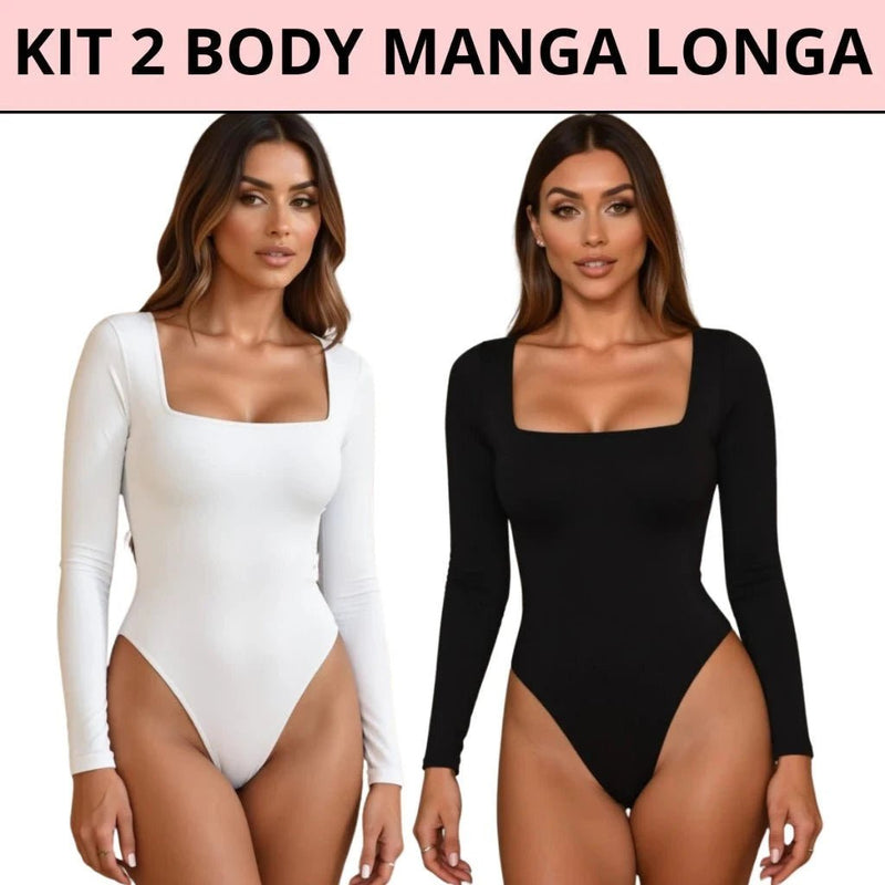 Kit com 2 Bodys Femininos Manga Longa - Suplex Premium Modelador - Ars importys