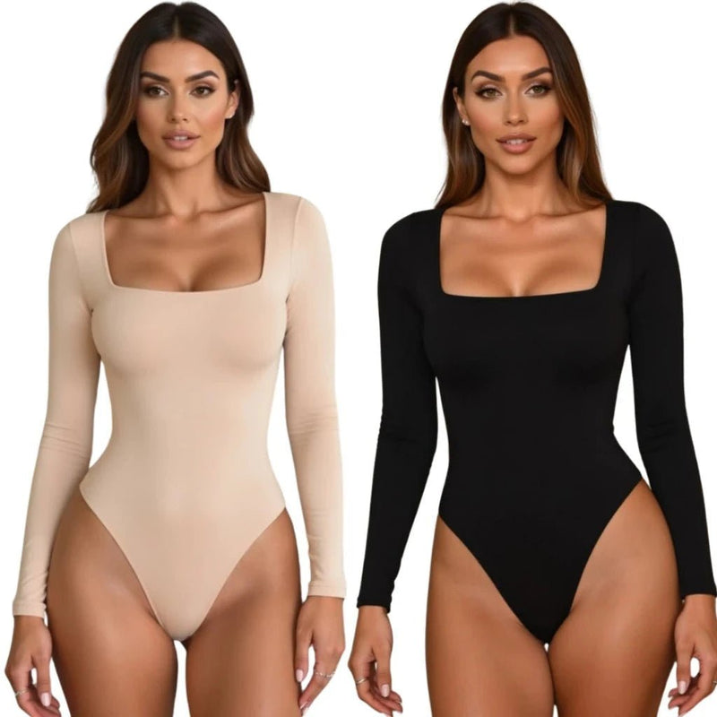 Kit com 2 Bodys Femininos Manga Longa - Suplex Premium Modelador - Ars importys