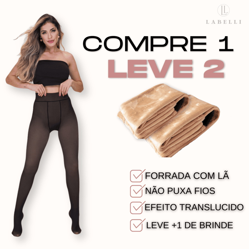 Kit com 2 Meias Calças Translúcidas Forradas – Inverno e Estilo - Ars importys