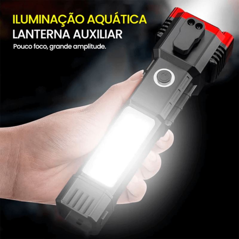 Lanterna Tática Recarregável 4 em 1 - Ultra Potência - Ars importys