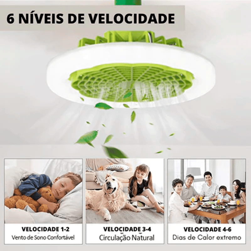 Luminária Led Com Ventilador 2 em 1 | Controle Remoto Incluso - Ars importys