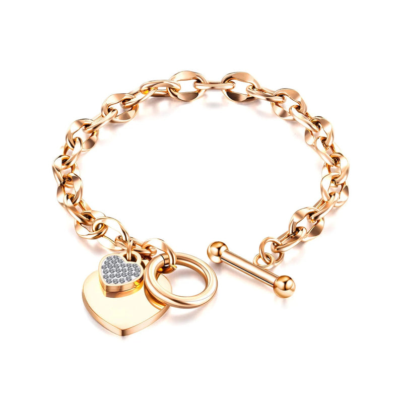 Pulseira Max Elos Coração Cravejado - Ars importys
