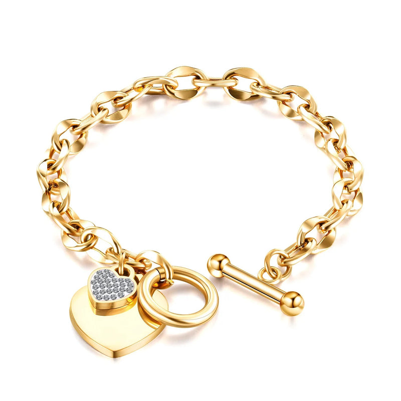 Pulseira Max Elos Coração Cravejado - Ars importys