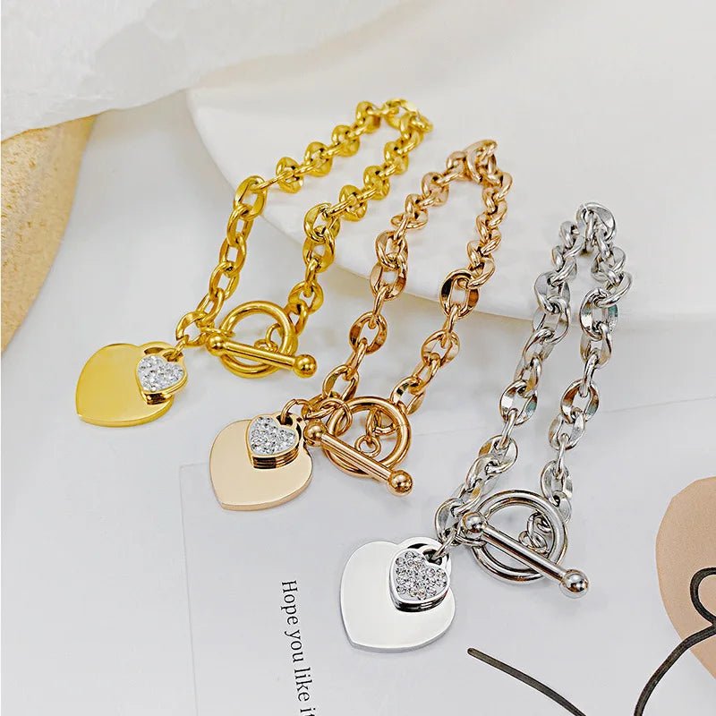 Pulseira Max Elos Coração Cravejado - Ars importys