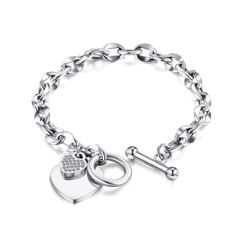 Pulseira Max Elos Coração Cravejado - Ars importys