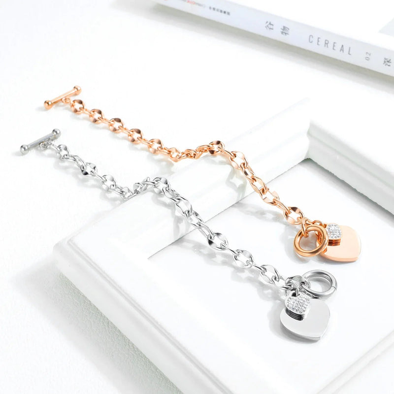 Pulseira Max Elos Coração Cravejado - Ars importys